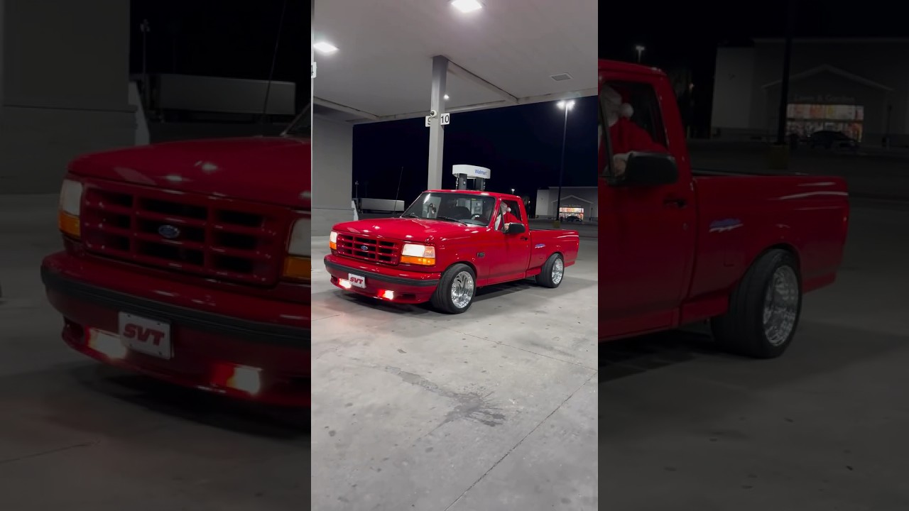 Santa Claus En Su Ford Bajita Estilo 90s #trokastumbadas #trocasycorridos #fordf150 #fordlightning