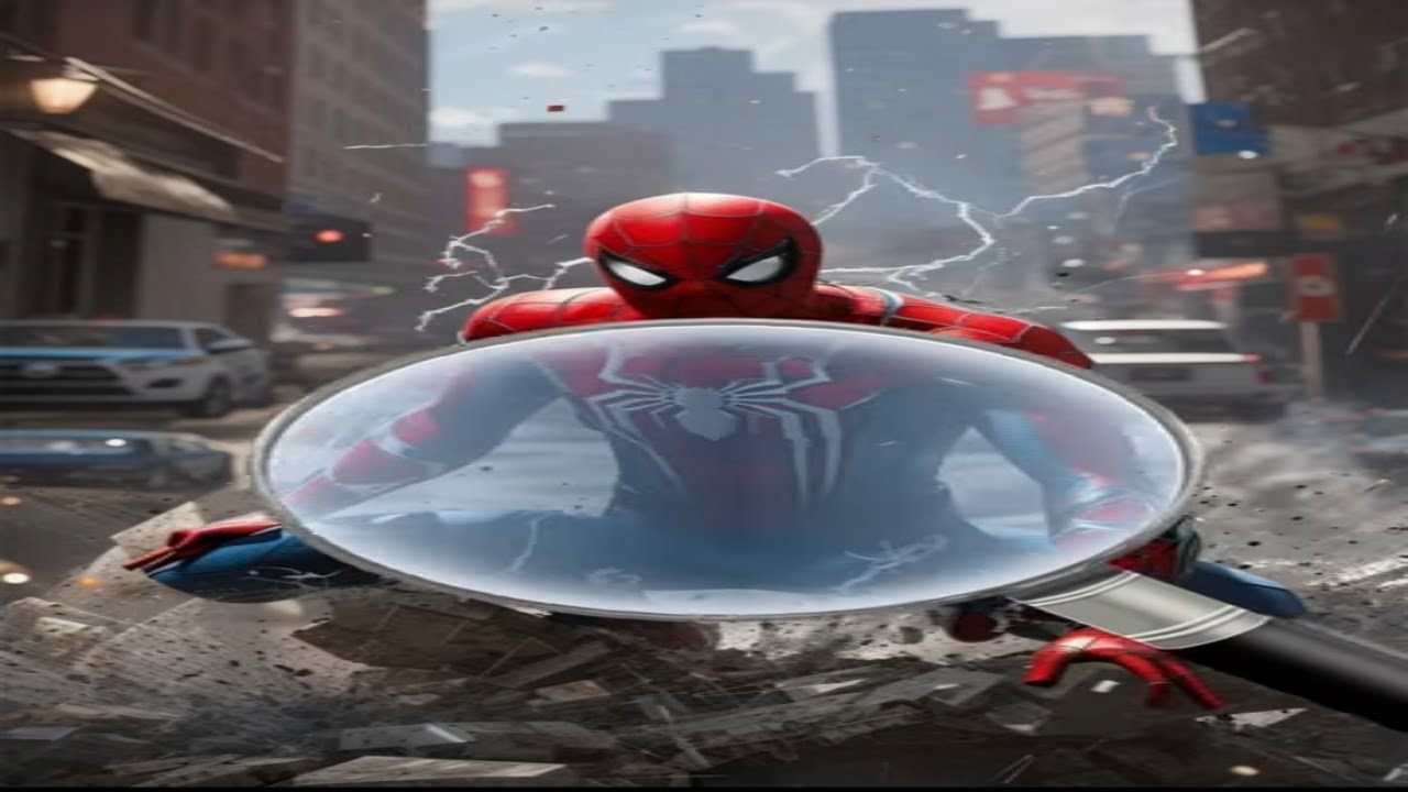 Spider Man and the six armed monster