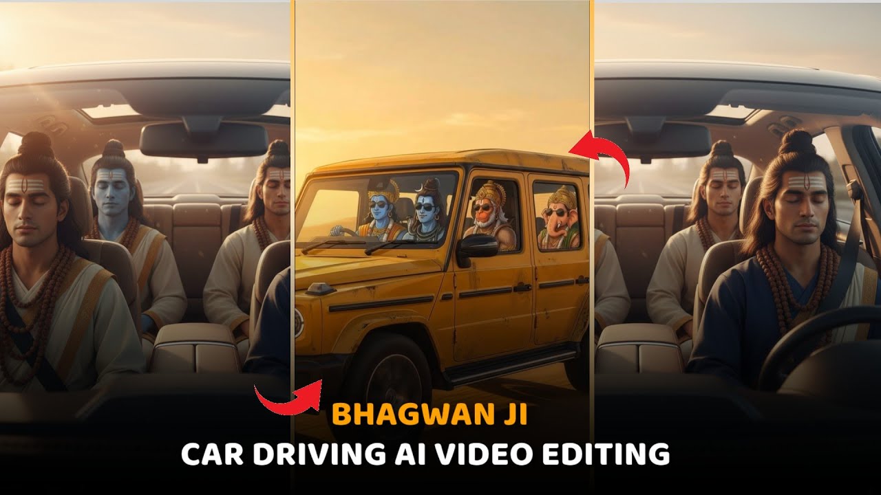 Bhagwan Ji In Car Driving Video Edit | God Support In Car Trend | Gemini AI Viral Reel Kaise Banaye