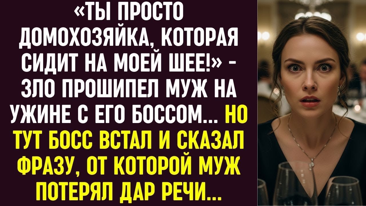 «Ты просто домохозяйка!» — прошипел муж за ужином. Но босс встал и сказал то, что его осадило…