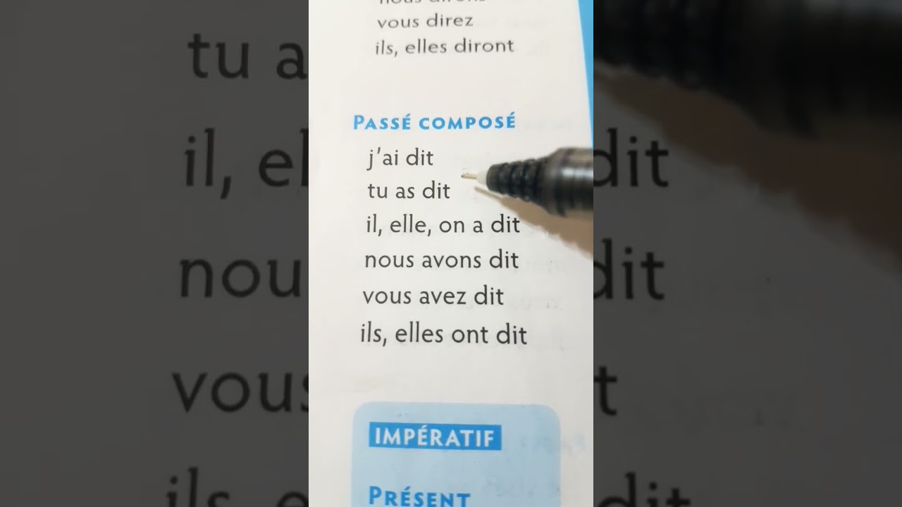 Dire au pass&eacute; compos&eacute; #education#conjugaison#excel#francophone #maroc#french#francophone