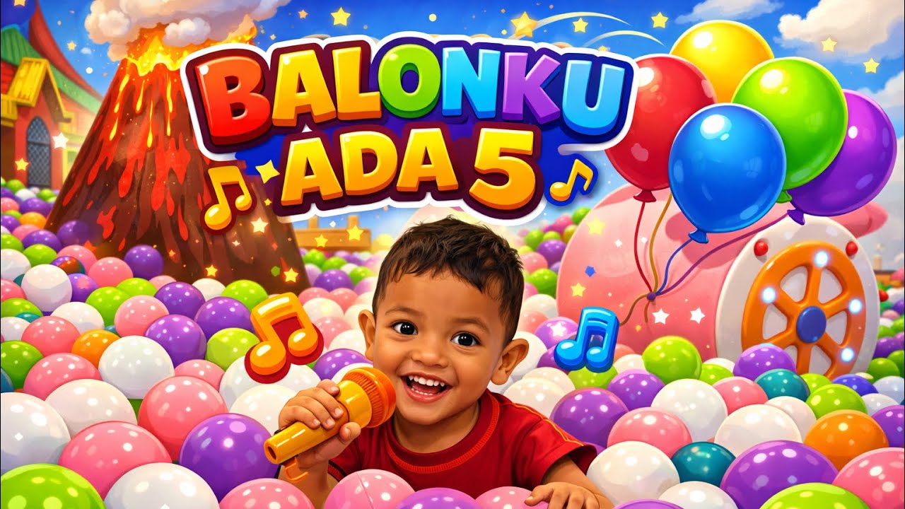 BALONKU ADA LIMA 🎈 LAGU ANAK CERIA