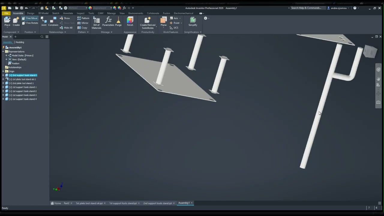 HOW TO DESIGN A TOOL STAND USING AUTODESK INVENTOR,ASSEMBLY PART 5