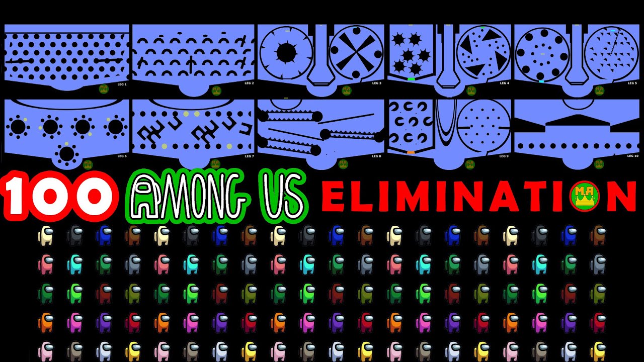 100 Crewmates Among Us Elimination Marble Race \ Marble Race King