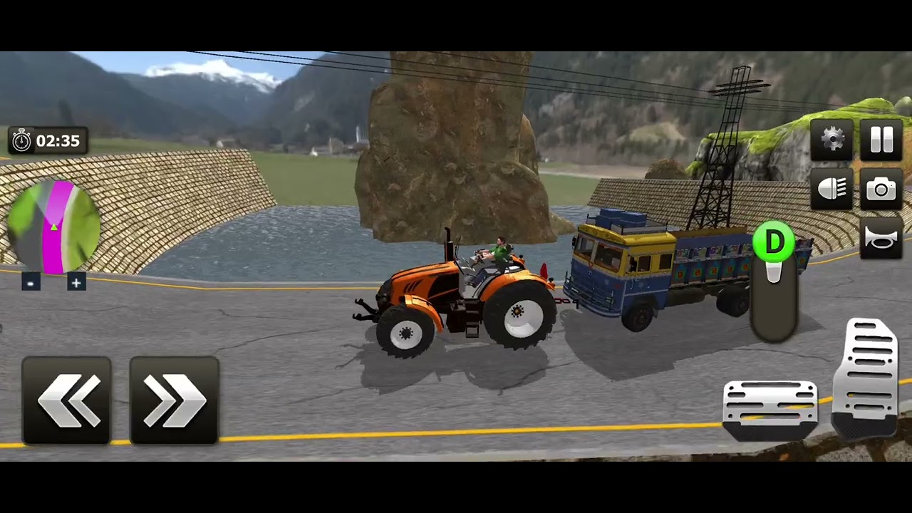 Tractor Pulls Heavy Truck || Power Test 🚜💪 #gaming #viral #challenge #driving #gamingvideos 