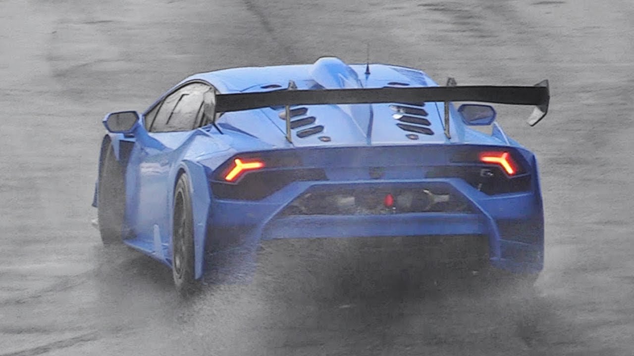 Race Cars testing on wet: Traction Control Noise, Slides & Pure Sounds!
