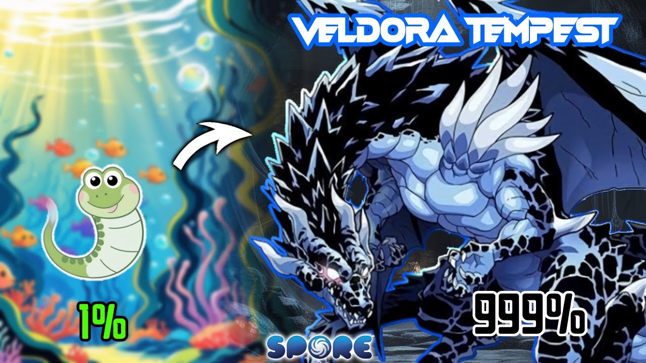 GUA berEVOLUSI jadi NAGA BADAI VELDORA TEMPEST [SPORE INDONESIA]