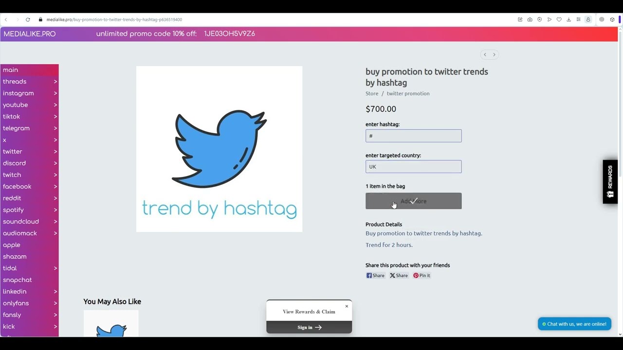 How to buy promotion to twitter trends by hashtag