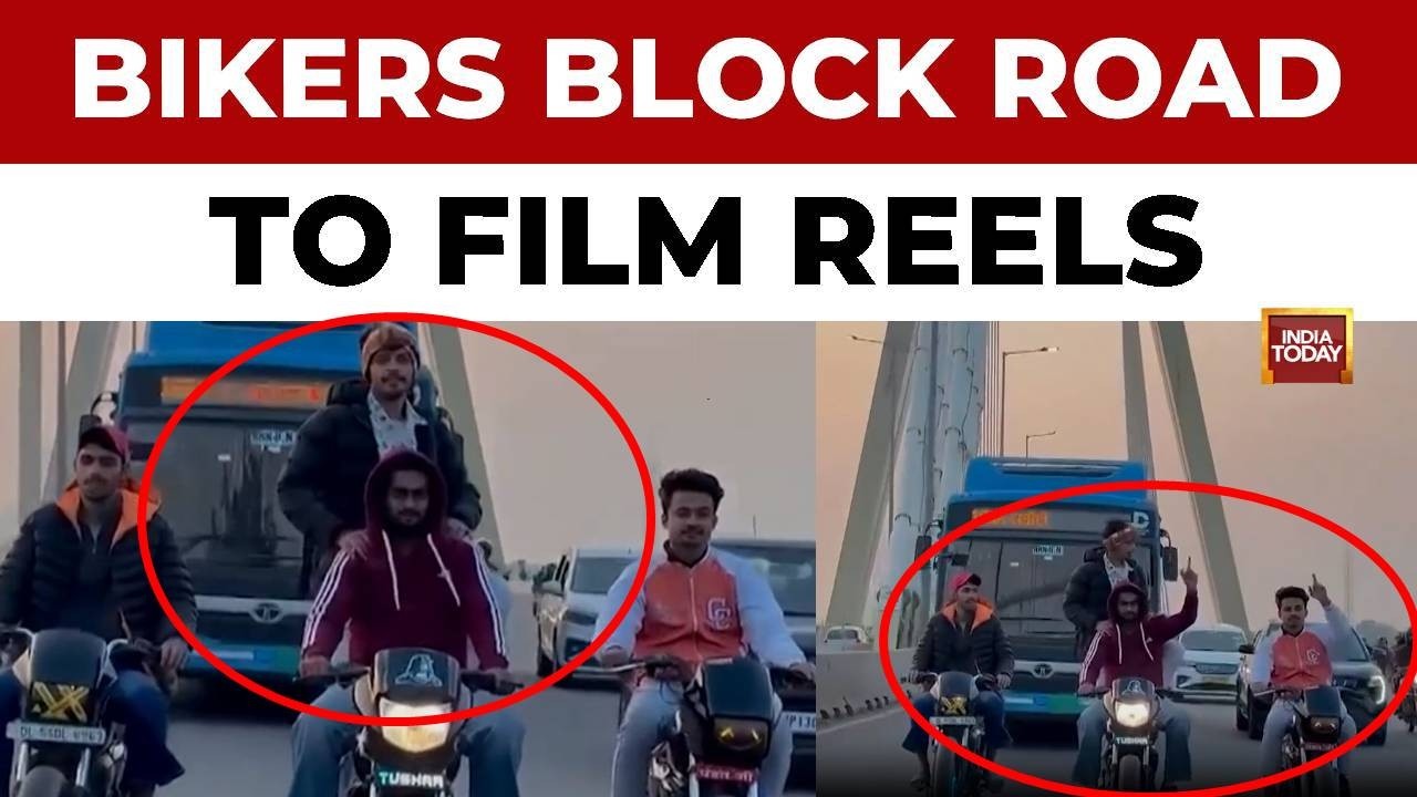 Viral Video: Bikers Block Delhi Traffic, Perform Stunts For Instagram Reels; Three Arrested