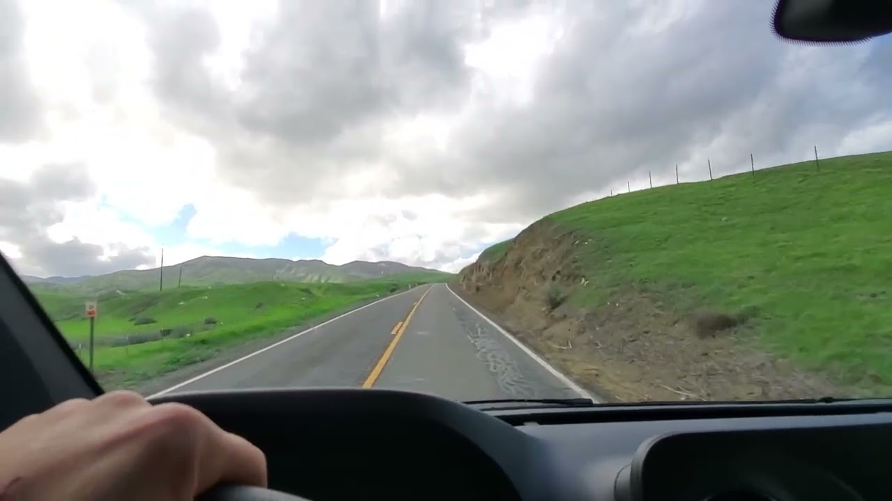Country driving California highway 198 when it rains it pours