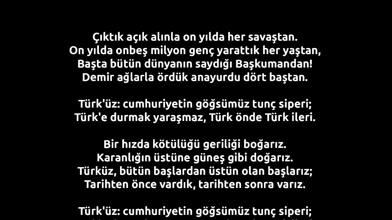 10.Yıl Marşı (Orijinal 2 Kıta) Sözlü Video