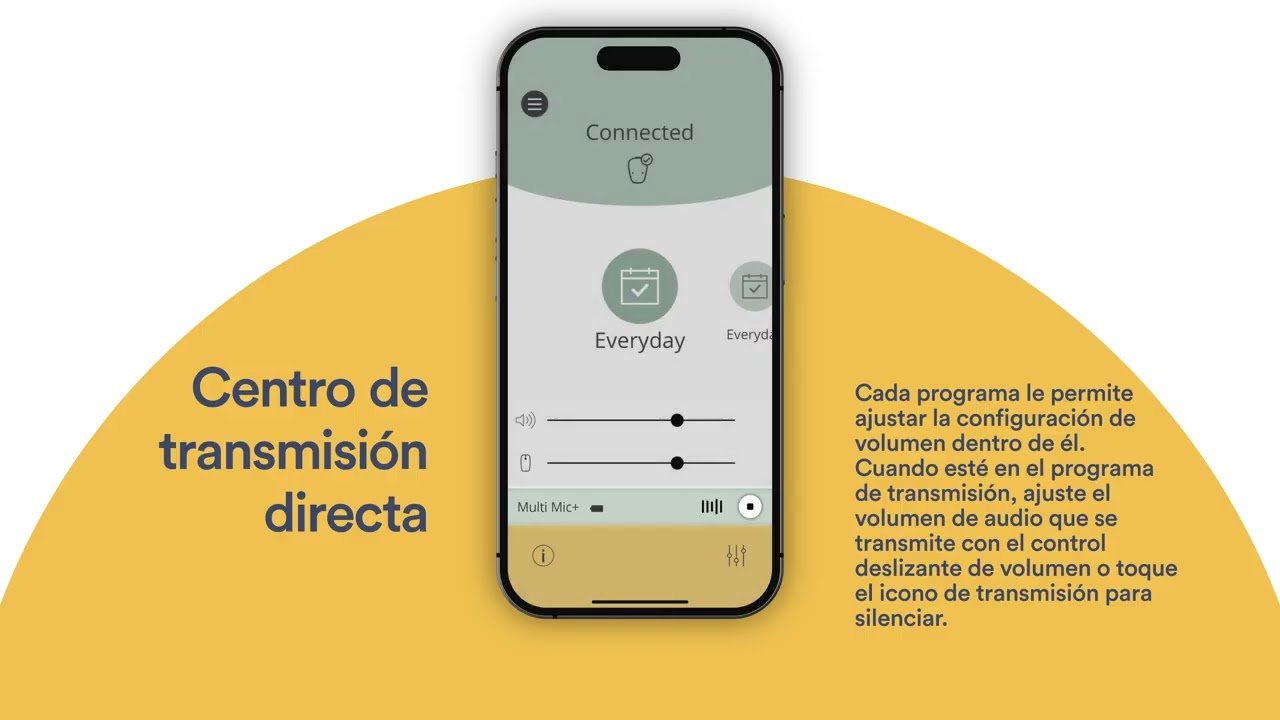 Controle el volume - Cochlear™ Baha® Smart App