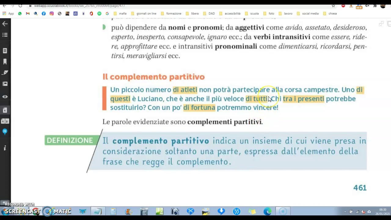 compl  di specificazione, partitivo e paragone