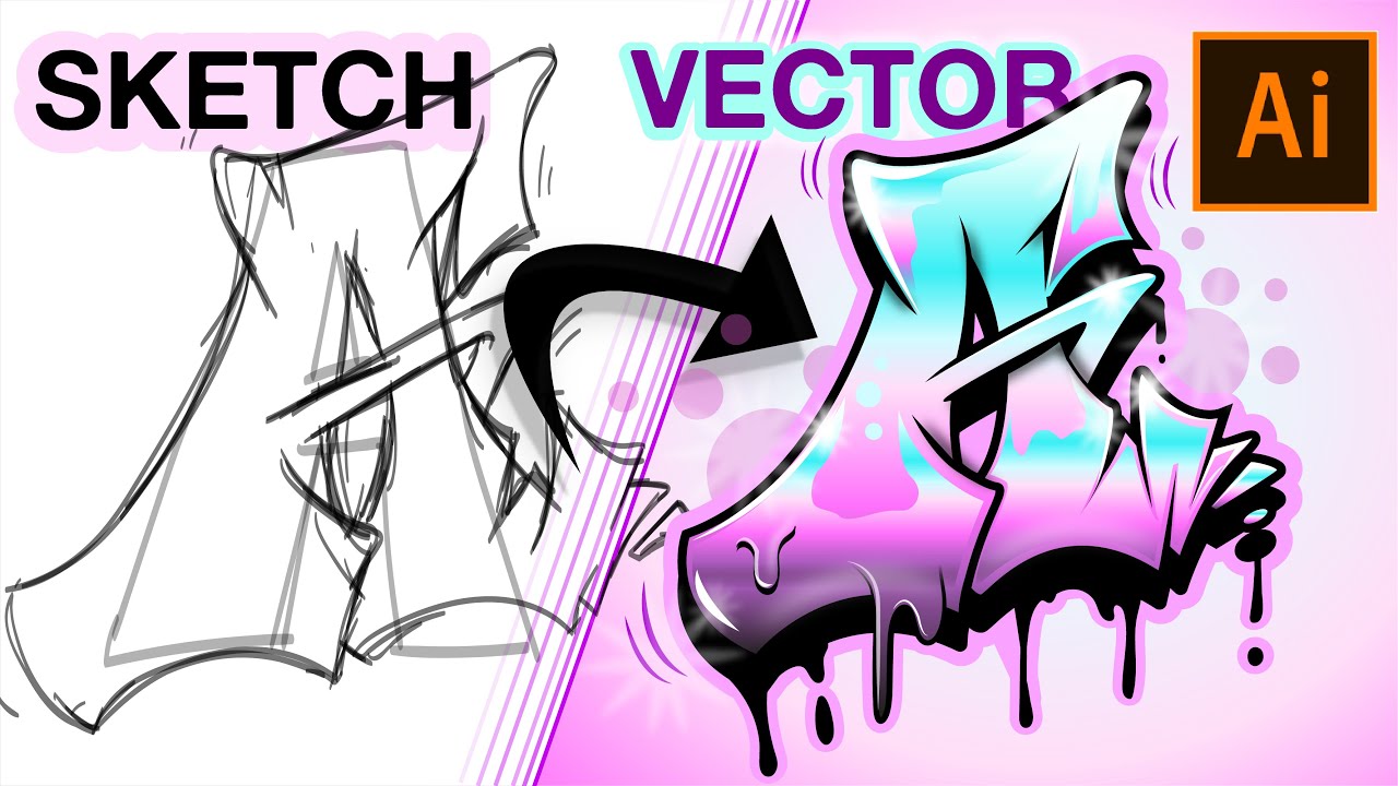 How to Draw Graffiti in Adobe illustrator l EASY FOR BEGINNERS!