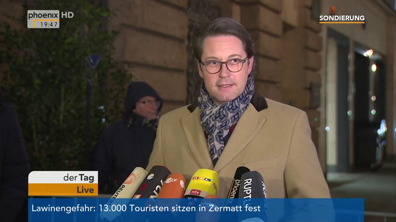 Statement von Andreas Scheuer zum aktuellen Stand der Sondierungsgespräche am 09.01.18