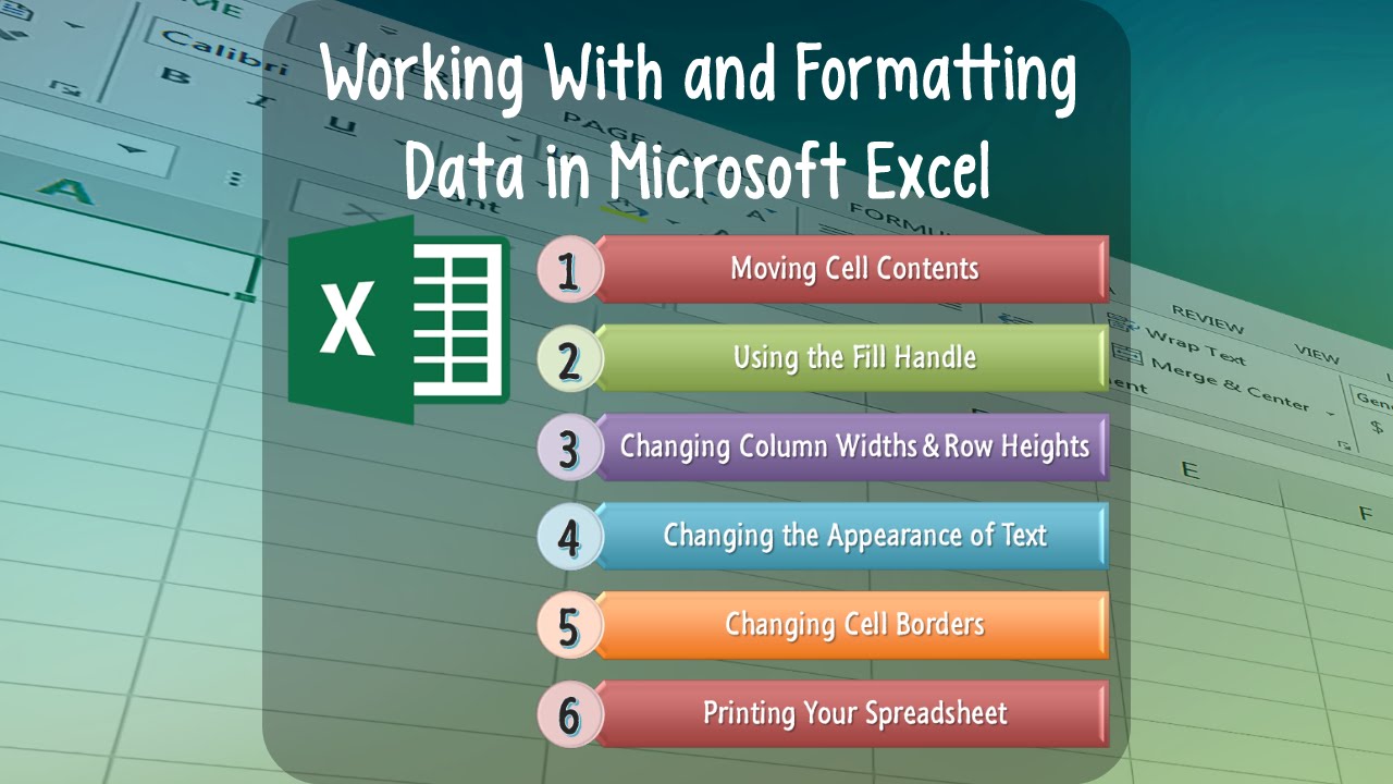 Excel Lesson 01: Working With and Formatting Data in Microsoft Excel