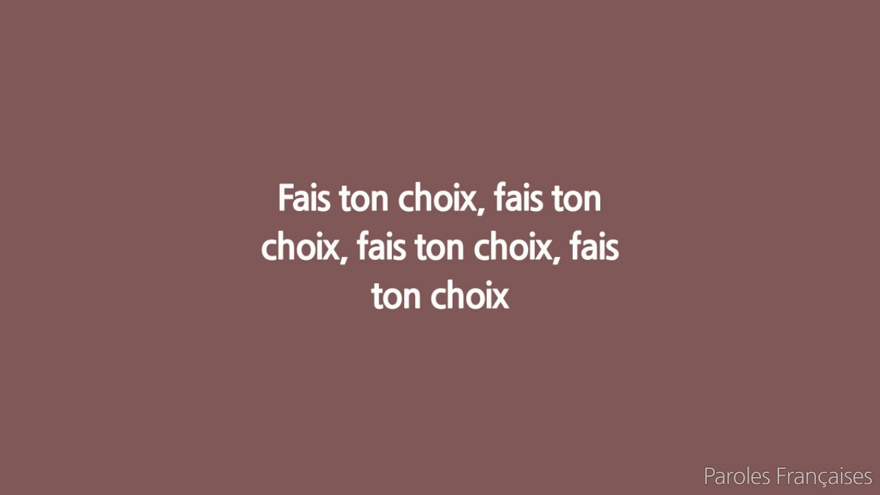 Jo&eacute; Dw&egrave;t Fil&eacute; - Fais ton choix (Paroles/Lyrics)