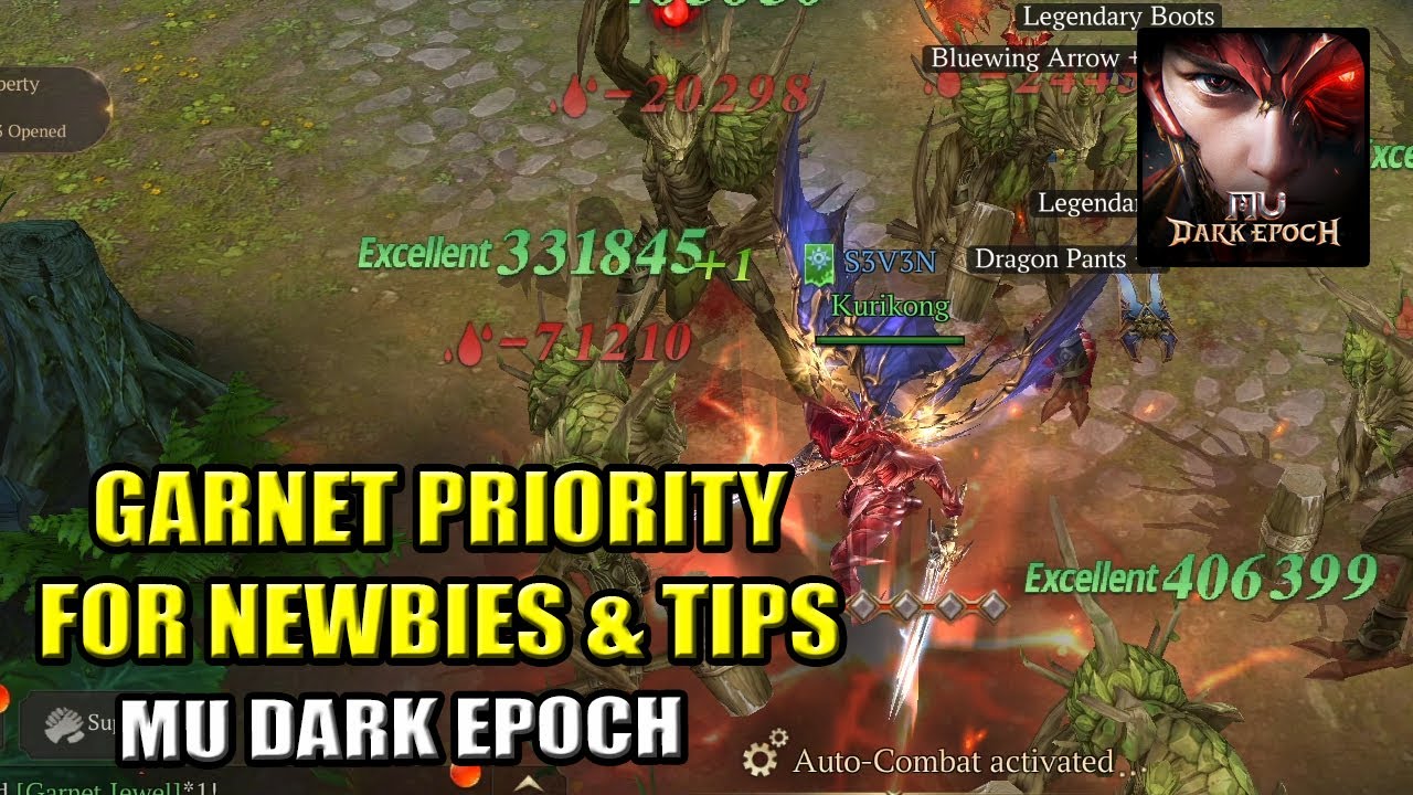 Garnets Priority & Tips for Newbies  (Free 2 Play) MU: Dark Epoch (English Subs)