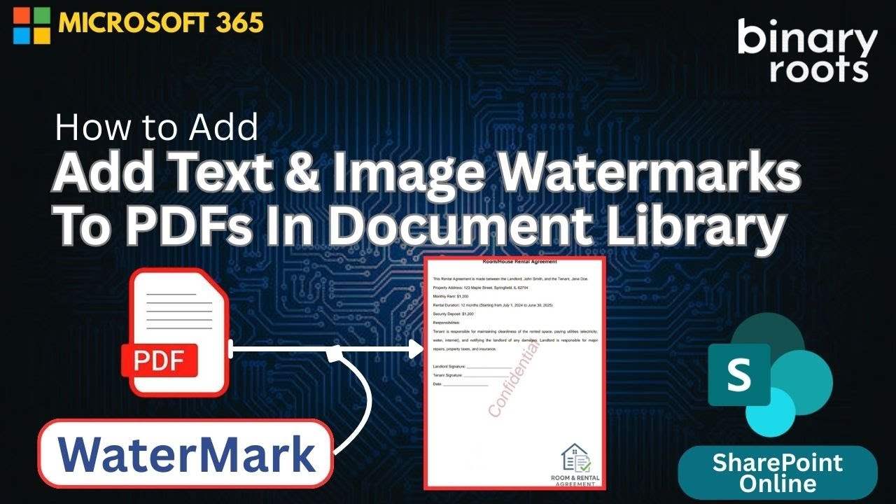Add Text & Image Watermarks to PDFs in Document Library | SharePoint Tutorial