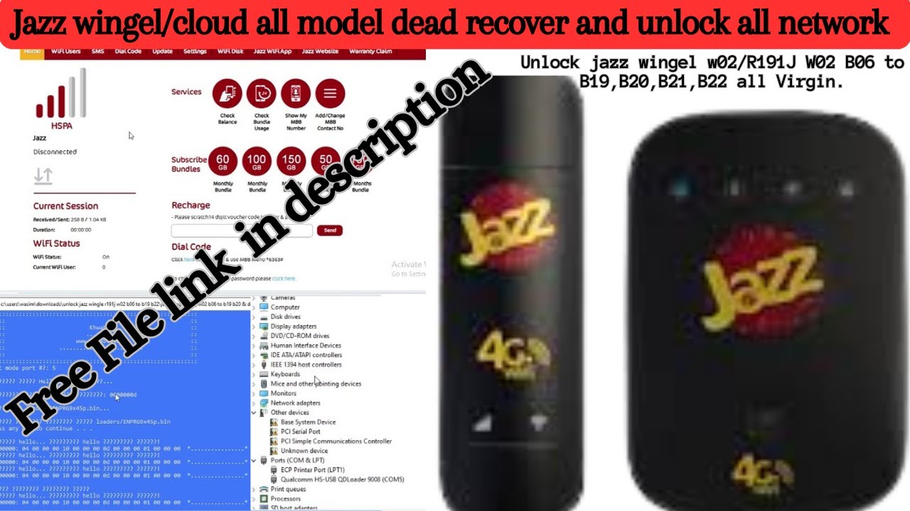 Jazz wingel/cloud all model dead recover and unlock all network.w02-lw43 #viral #file #device