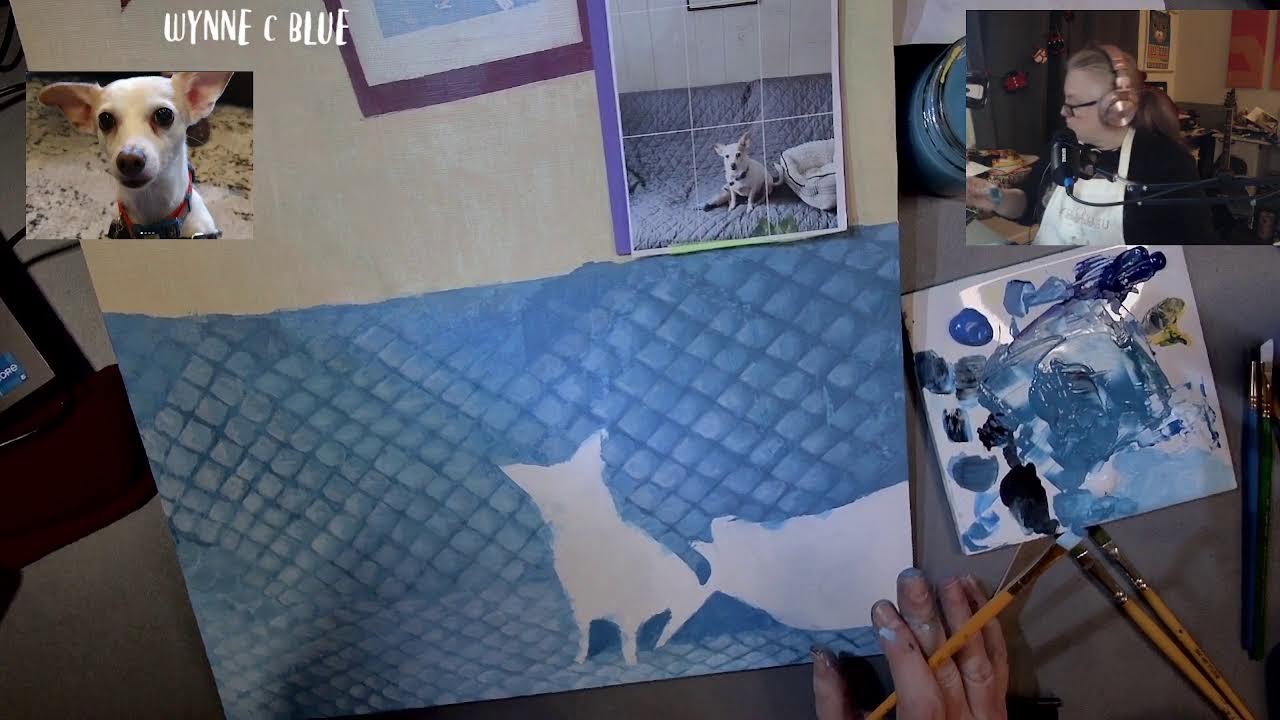 Art Night: Progress on dog painting