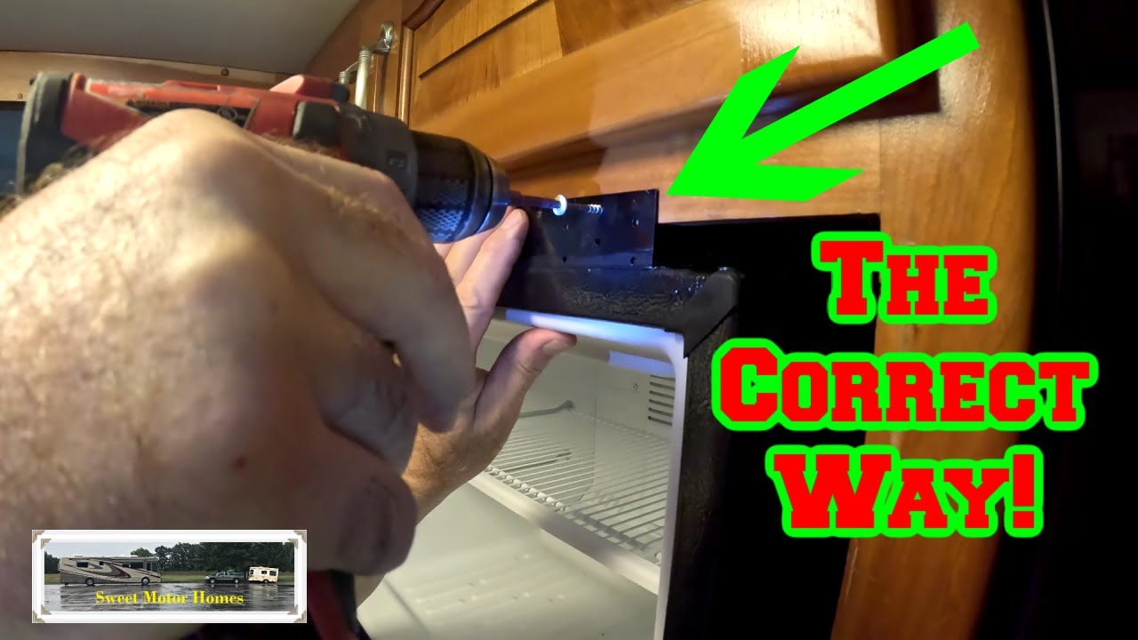 How To Safely FASTEN DOWN Your New Residential Fridge in Your RV!  Great Tips & Tricks