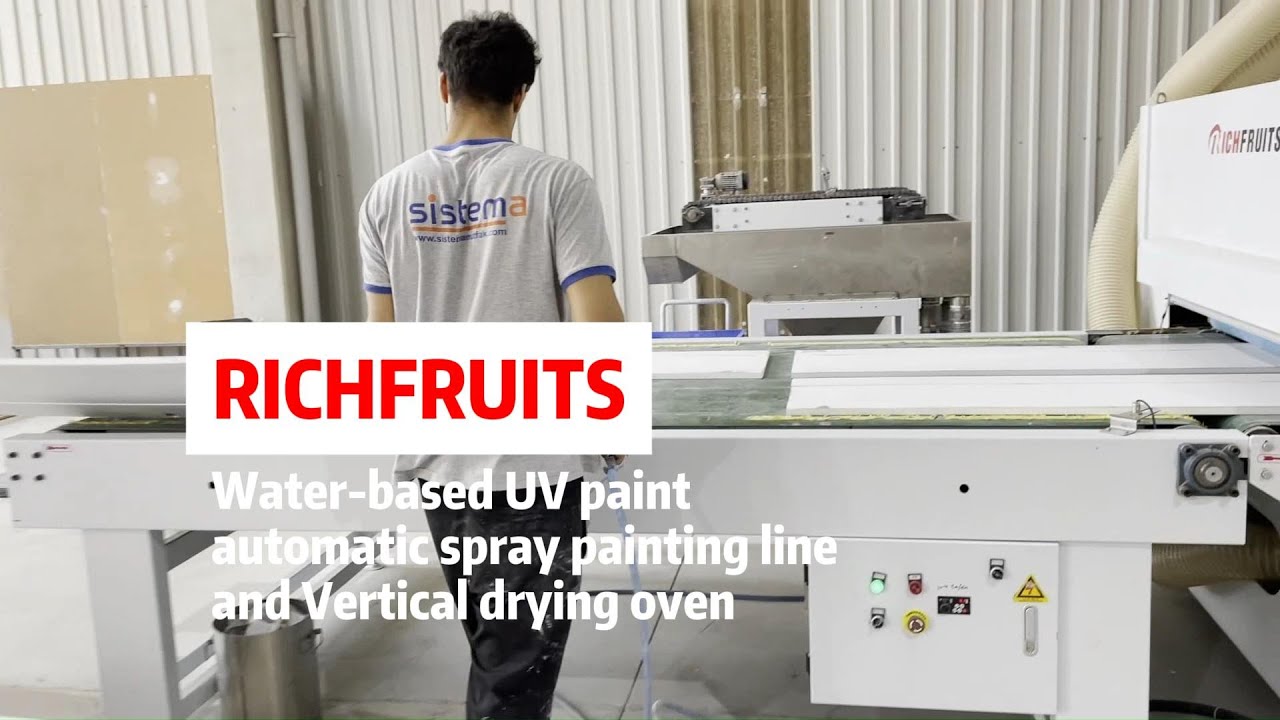 Water-based UV paint automatic spray painting line and Vertical drying oven