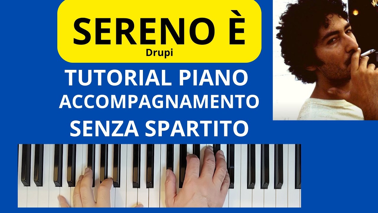 SERENO É di Drupi piano tutorial accompagnamento facile  #faustopiano