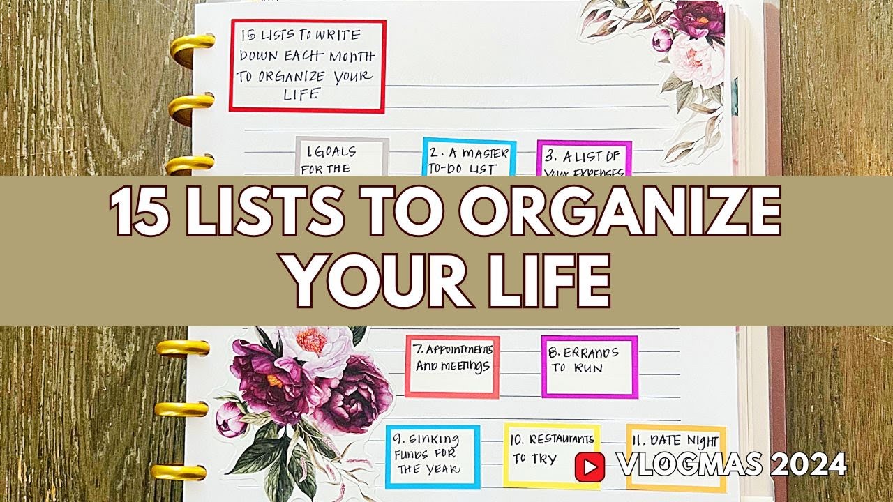15 Lists To Organize Your Life #vlogmas2024
