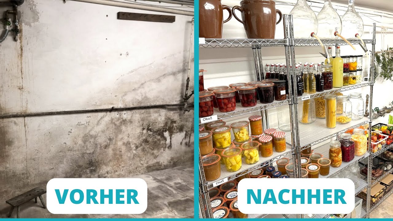 Altbaukeller renovieren & als Vorratskeller einrichten (vorher | nachher)