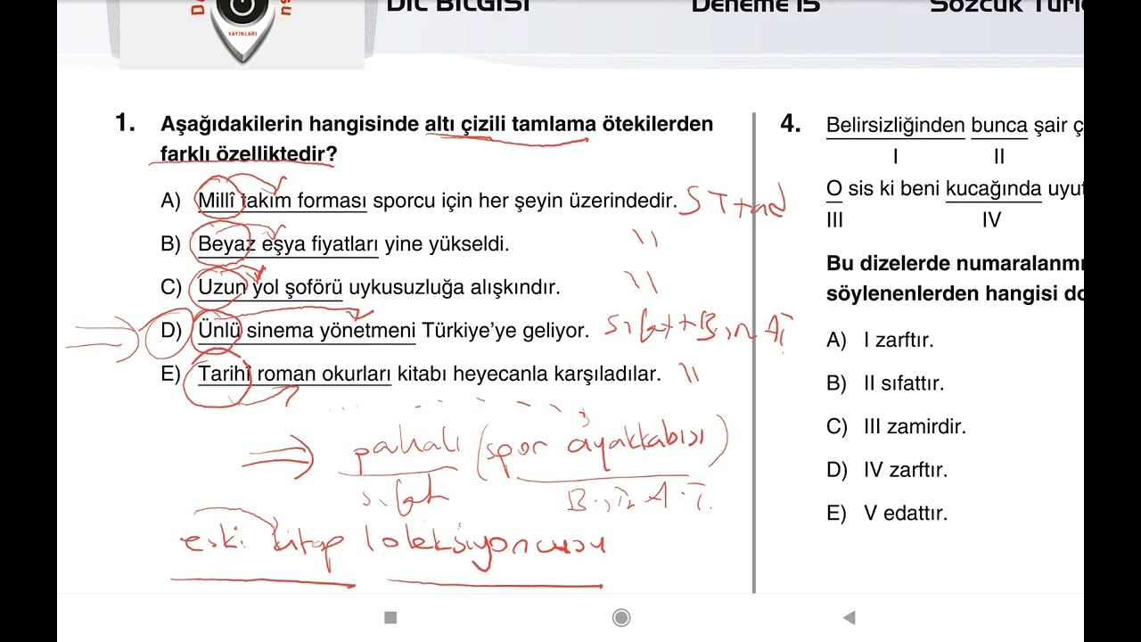 Dil Bilgisi Denemeleri, Deneme 15- Sözcük Türleri, Ad Soylu Sözcükler II