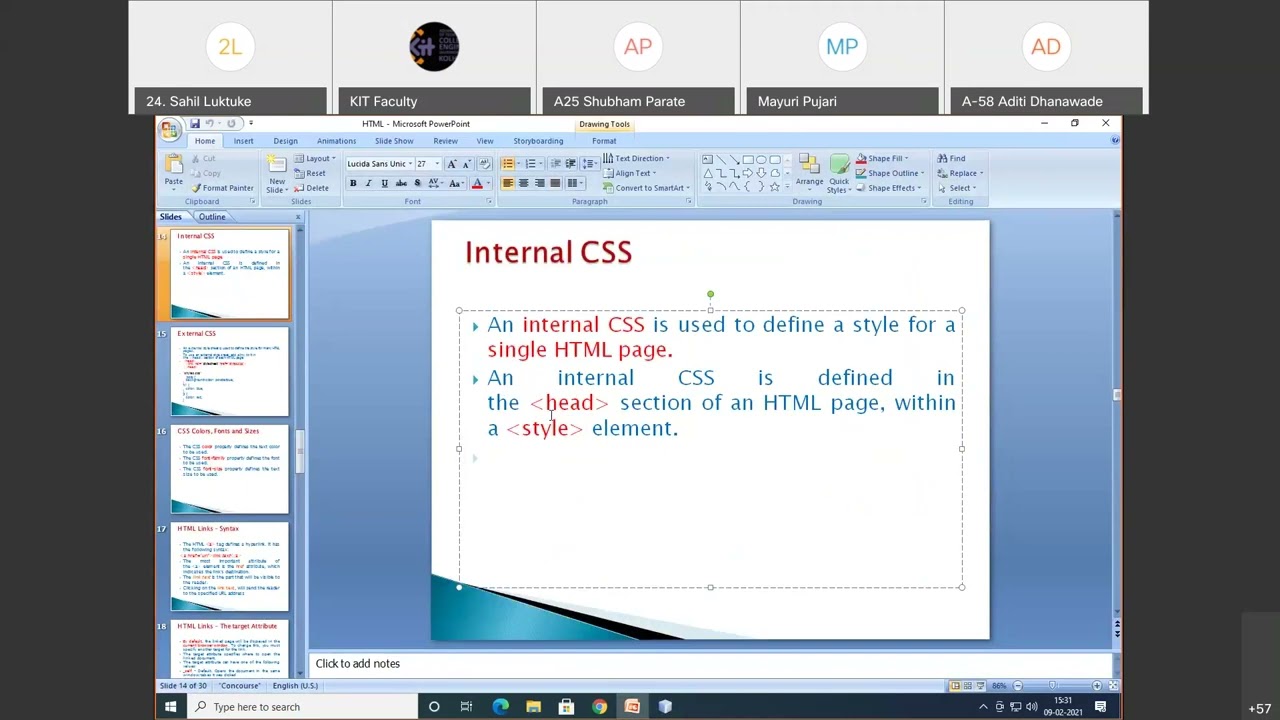 Web Designing Session  HTML CSS