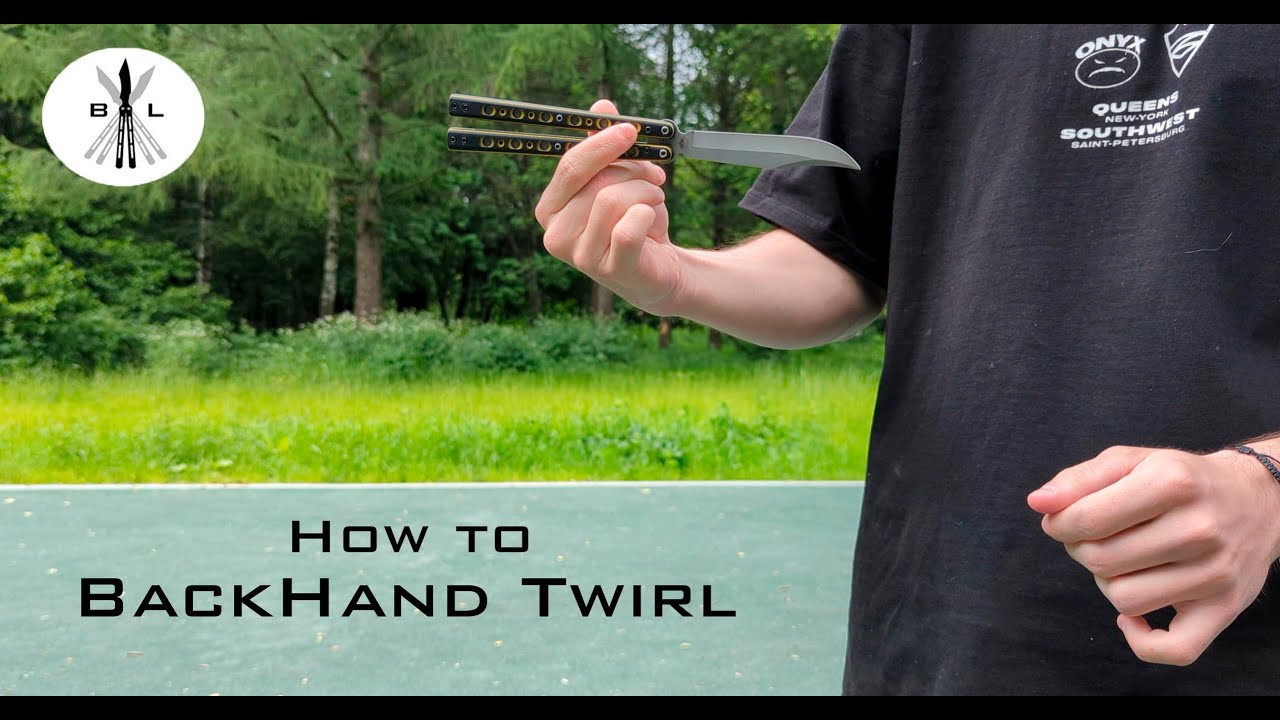 BackHand Twirl - Обучение лёгкому трюку на ноже бабочке для Новичков | How to BackHand Twirl