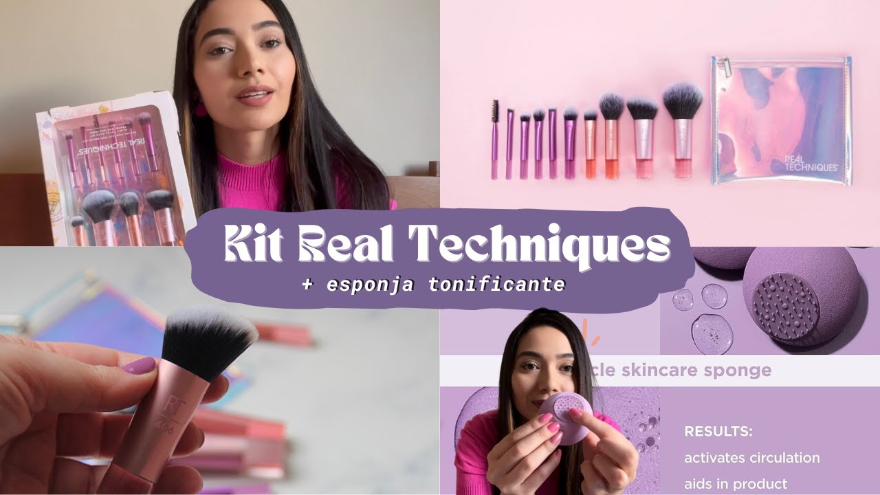 Kit de Pincéis Real Techniques Travel+Esponja Skincare Tonificante:Vale a Pena? Primeiras Impressões