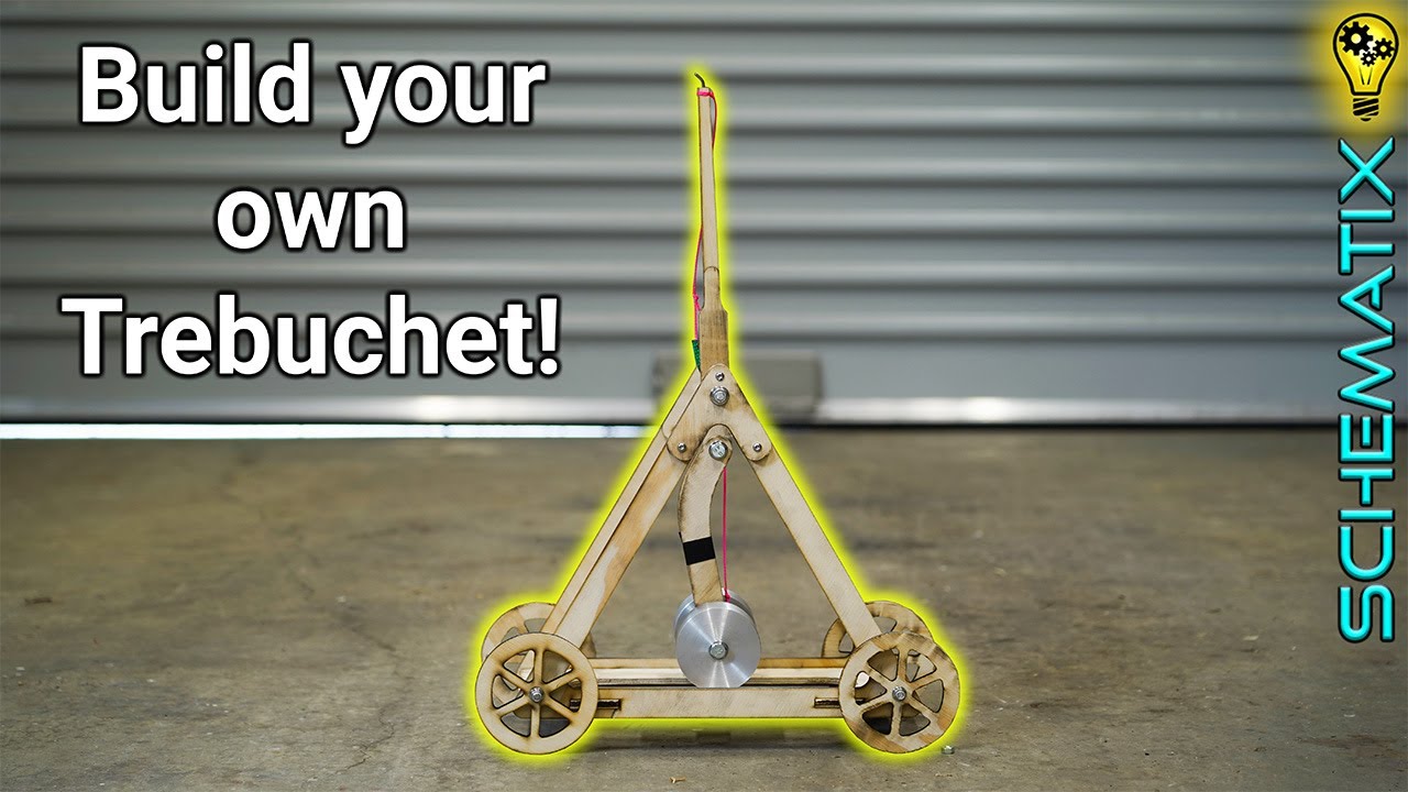 DIY miniature TREBUCHET catapult II Free cut files for laser / CNC router