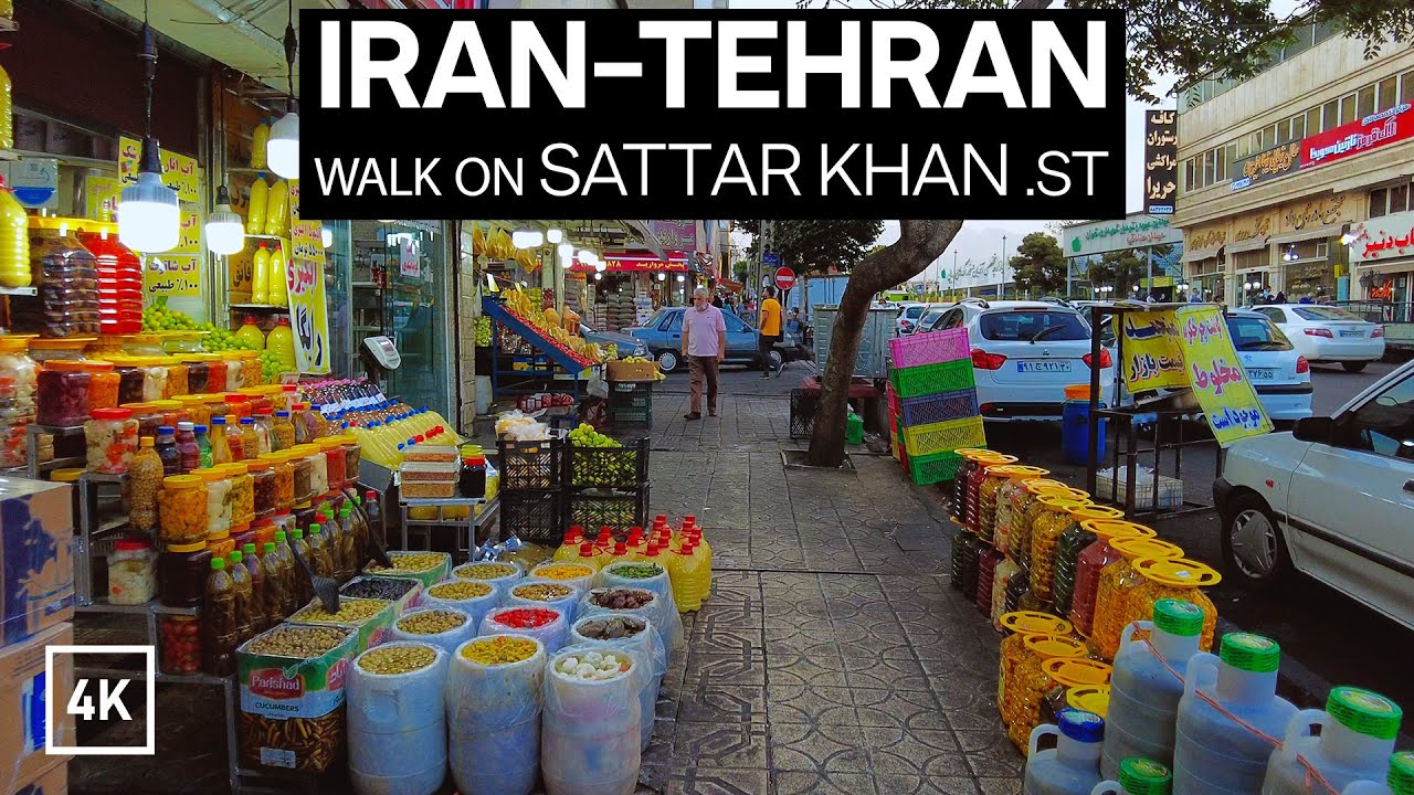 IRAN [4K] - tehran virtual tour | Relaxing Walk on Sattar Khan | ستارخان