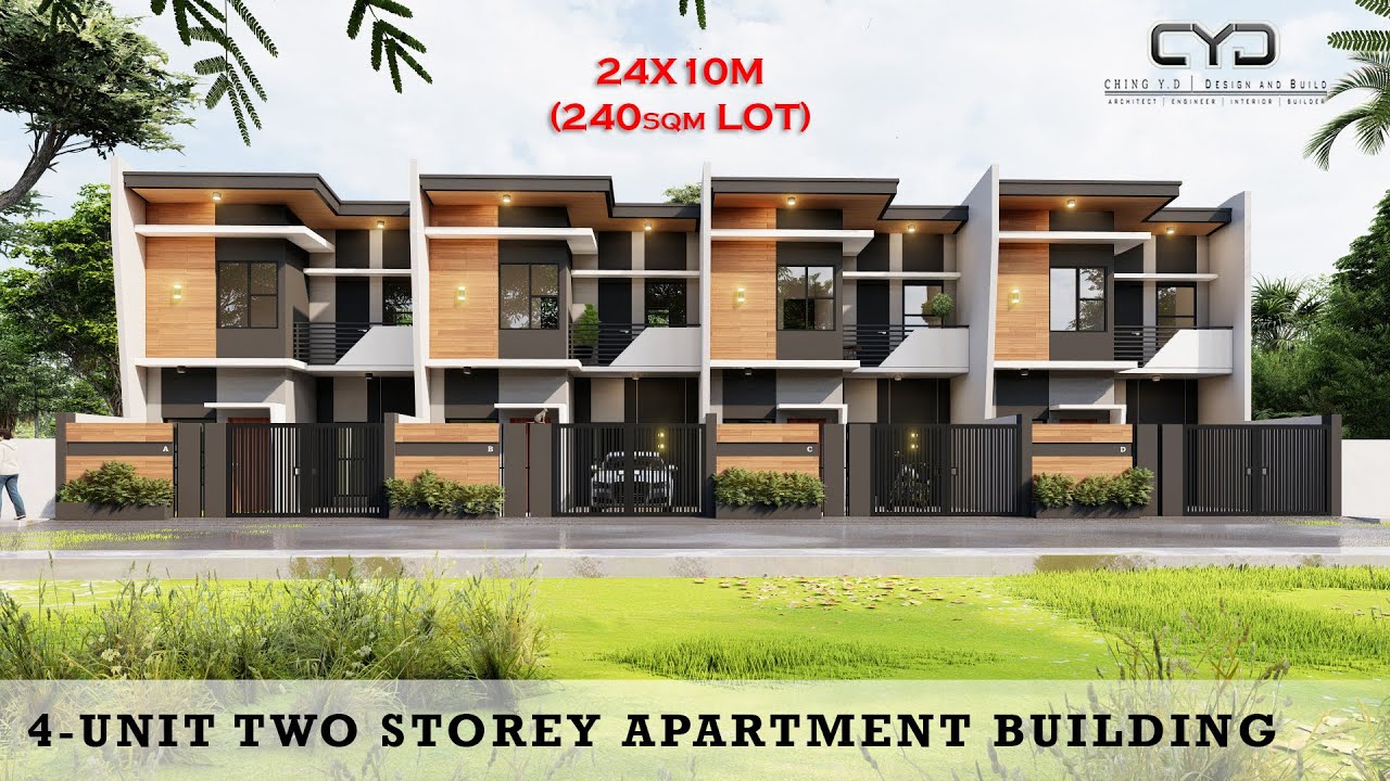Project #67: 4-UNIT TWO STOREY APARTMENT BUILDING | 24x10m LOT | CYD ARKI | DESIGN CONCEPT