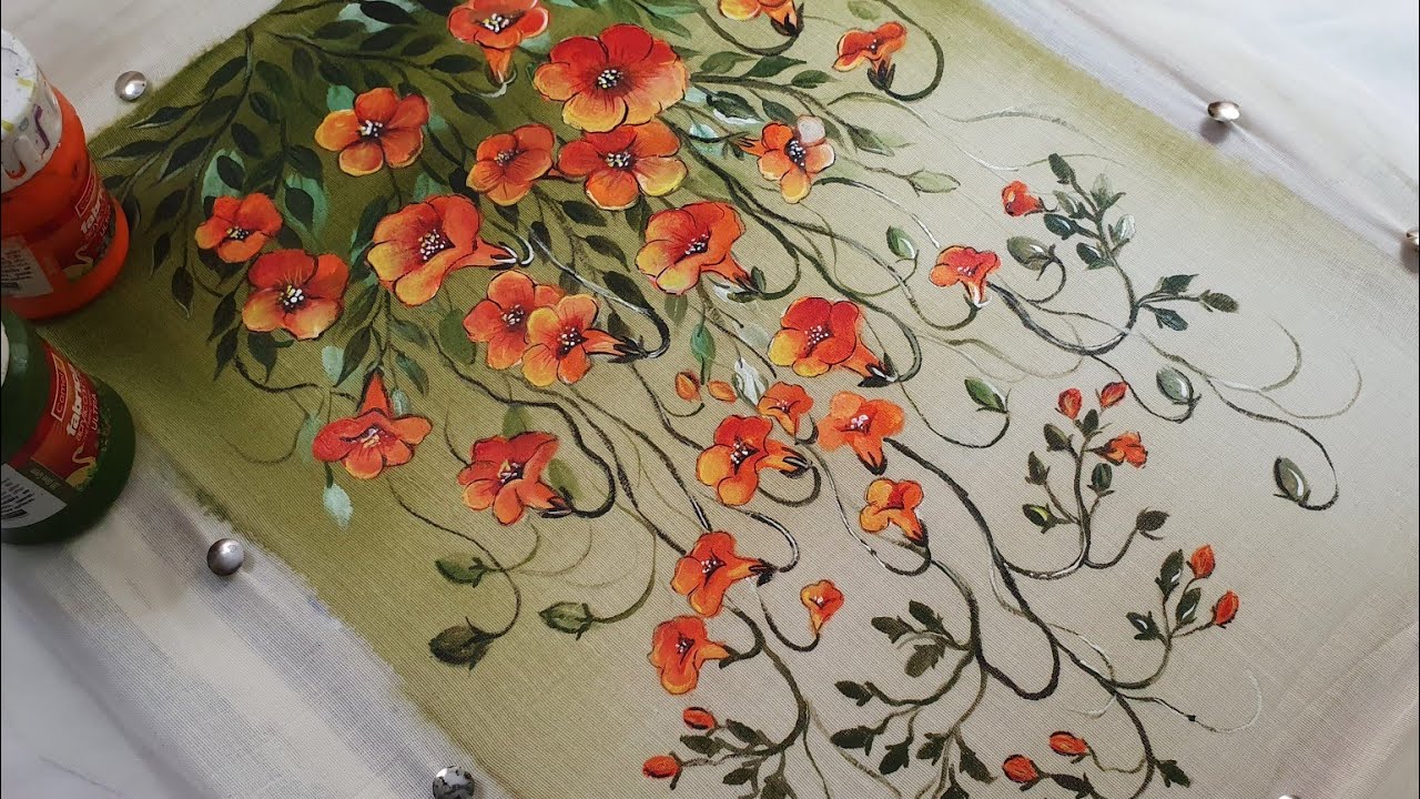 Fabric painting / Paint on cotton fabric.