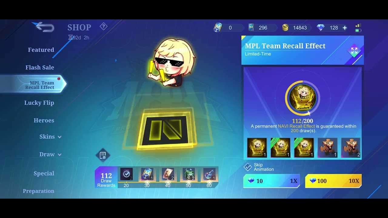 MLBB NAVI RECALL EFFECT SPIN-1350 DIAMOND-ONLY