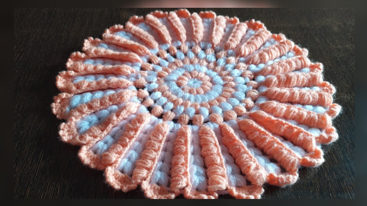 How to crochet table mat/ doily/ thalposh with puff stitch