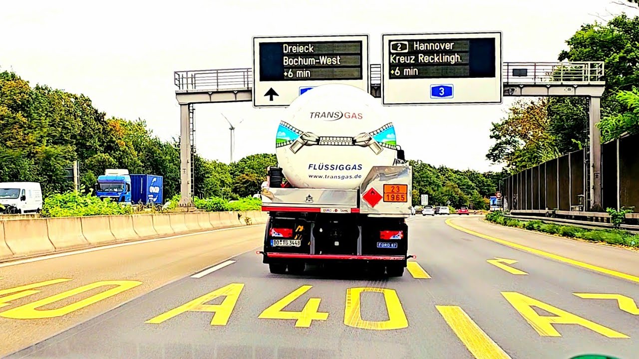 Experience Driving on Germany's Autobahn, A59 to A40, with Heavy Traffic Conditions. Travel & Drive