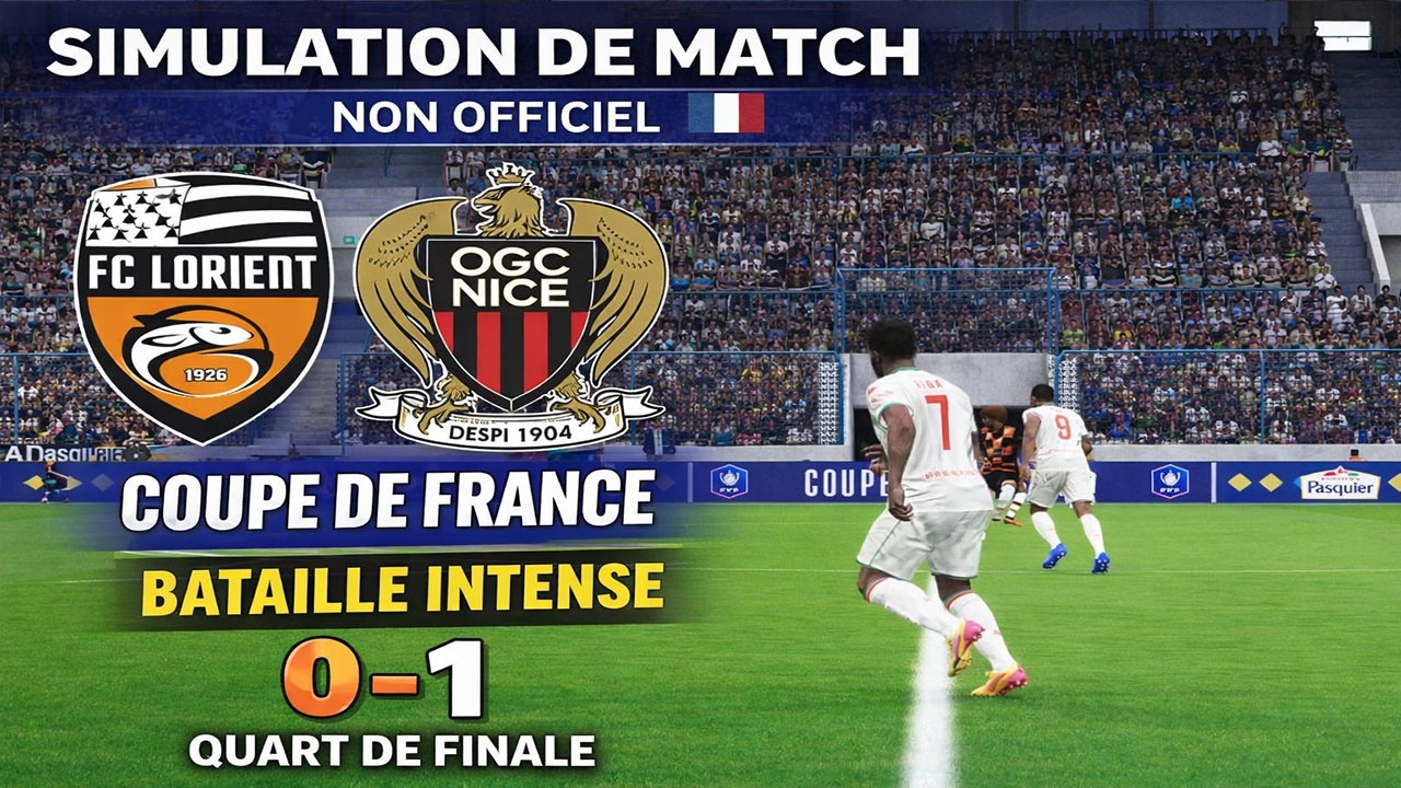 Lorient vs Nice | Quart de Finale Coupe de France | Simulation de Match