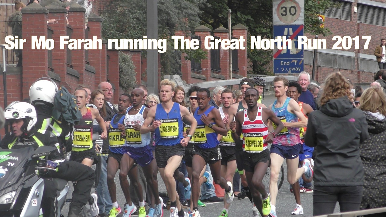 Mo Farah Running the Great North Run 2017