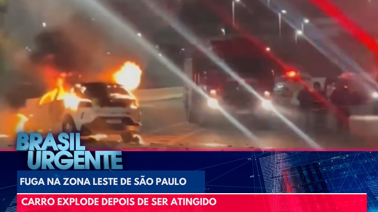 Carro explode depois de ser atingido por ladrões em fuga em São Paulo | Brasil Urgente
