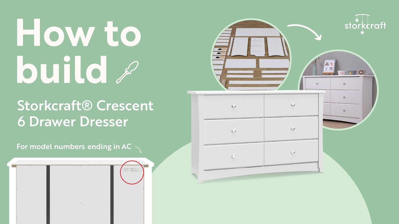 HOW TO BUILD! STORKCRAFT CRESCENT 6 DRAWER DRESSER | Assembly Video for Model Number "-AC"