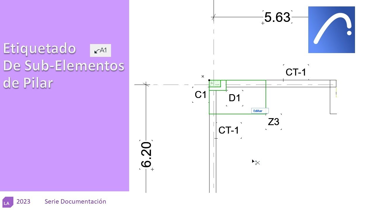 #archicad Etiquetado de Sub Elementos de Pilar en PLANO ESTRUCTURAL