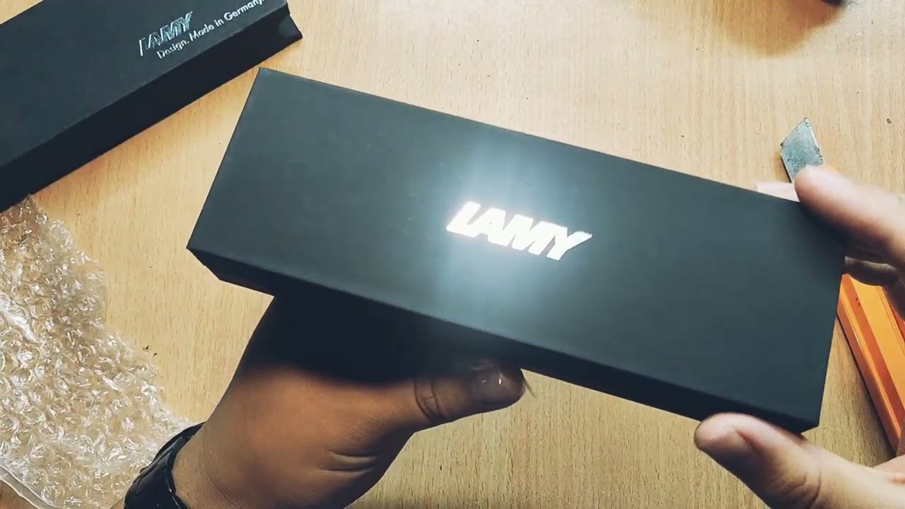 Unboxing LAMY AL STAR Fine Nib Black-Purple Aluminium Body Material with Metal clip Fountain Pen  