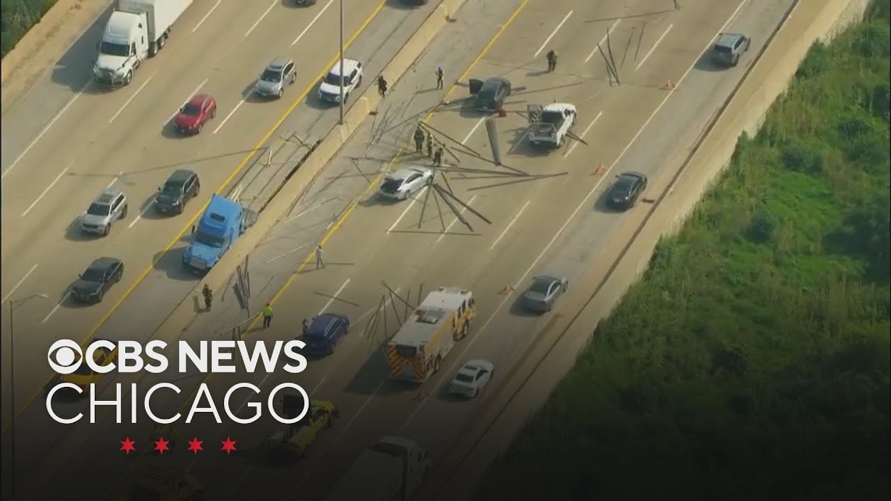 Semi crash spills pipes all over I-88, damages some cars