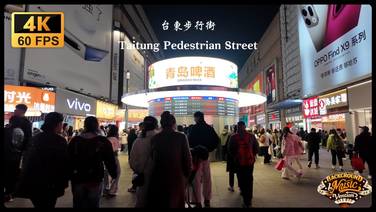 Taidong Pedestrian Street, Qingdao City(Background Music Version) 青島市台東步行街(BGM版)