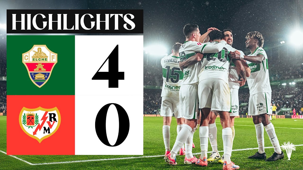 Elche CF vs Rayo Vallecano (4-0) | RESUMEN | J17 | #LALIGAEASPORTS